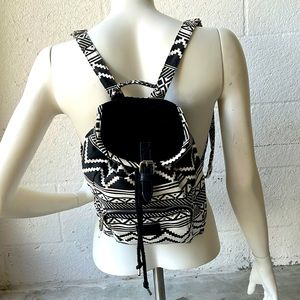 PINK Victoria’s Secret mini backpack, black and white South West pattern